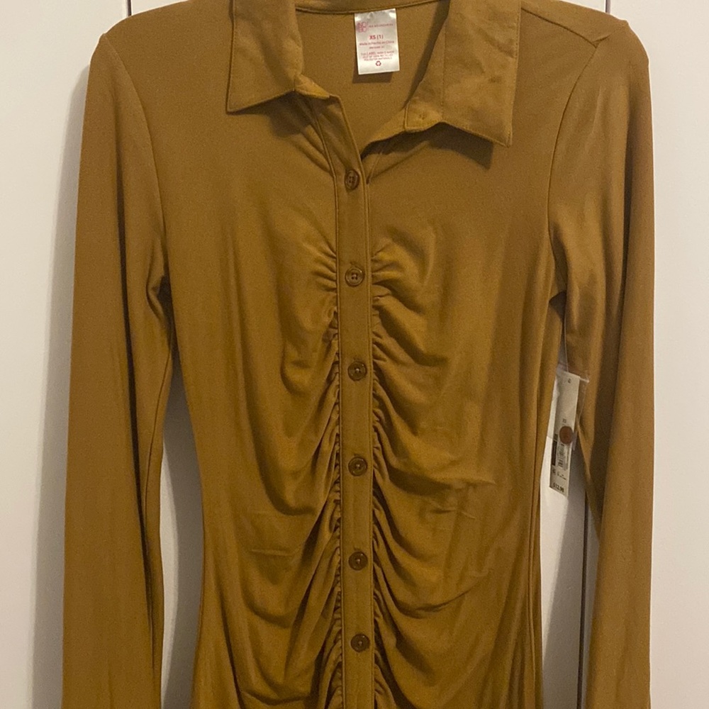 Ruched button down dress